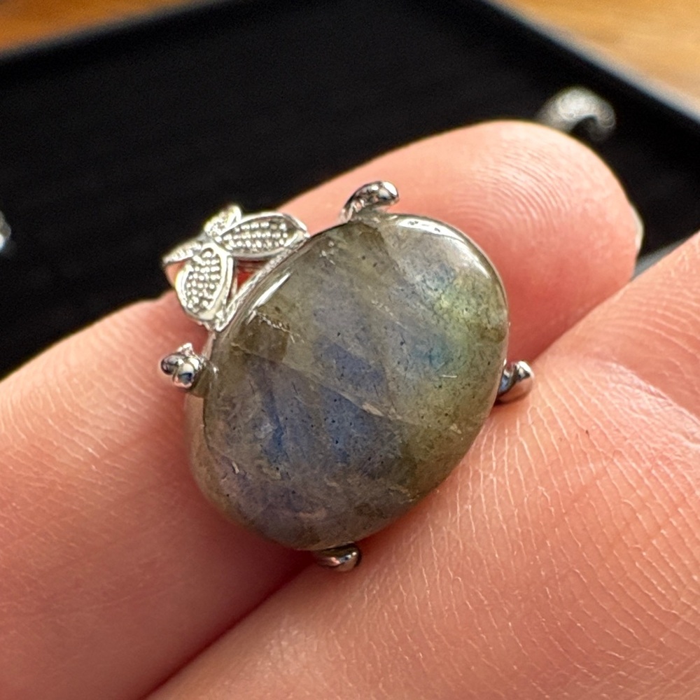 Labradorite Silver Plated Adjustable Ring - image 6